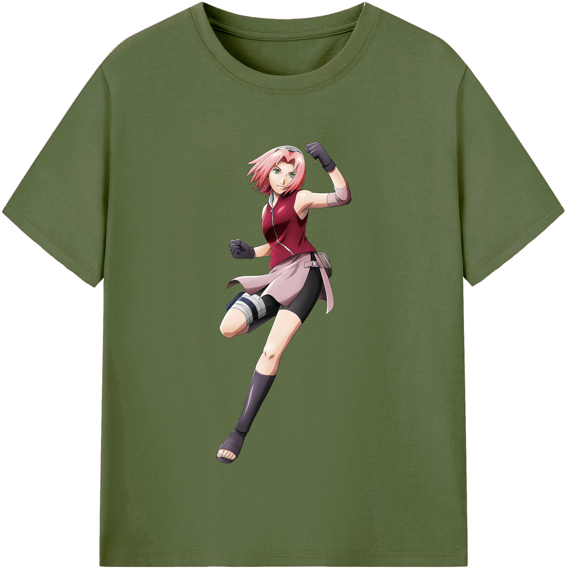 （画像用） NARUTO -ナルト- 春野サクラ Haruno Sakura 綿100％半袖Tシャツ（フロントプリント）